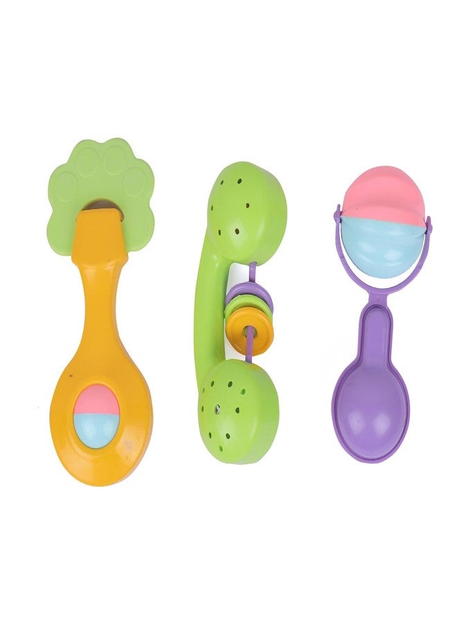 Lefan Plastic Colorful Non Toxic BPA Free Shake & Grab Rattles and Soothing Teethers for Babies & Infants, Early Age Toys for Kids (Pack of 7, Multicolor) - Image 3